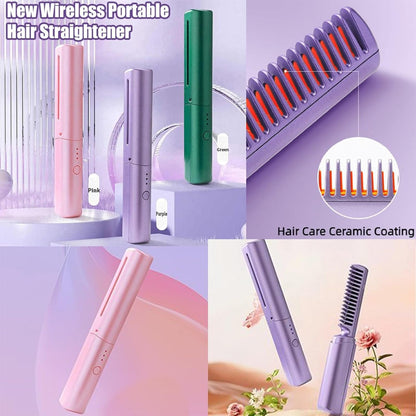 Portable Rechargeable Wallet Hair Straightening Comb