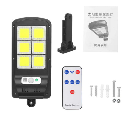 Outdoor LED Solar Street Light With Motion Sensor 12 Cob Bulb Waterproof